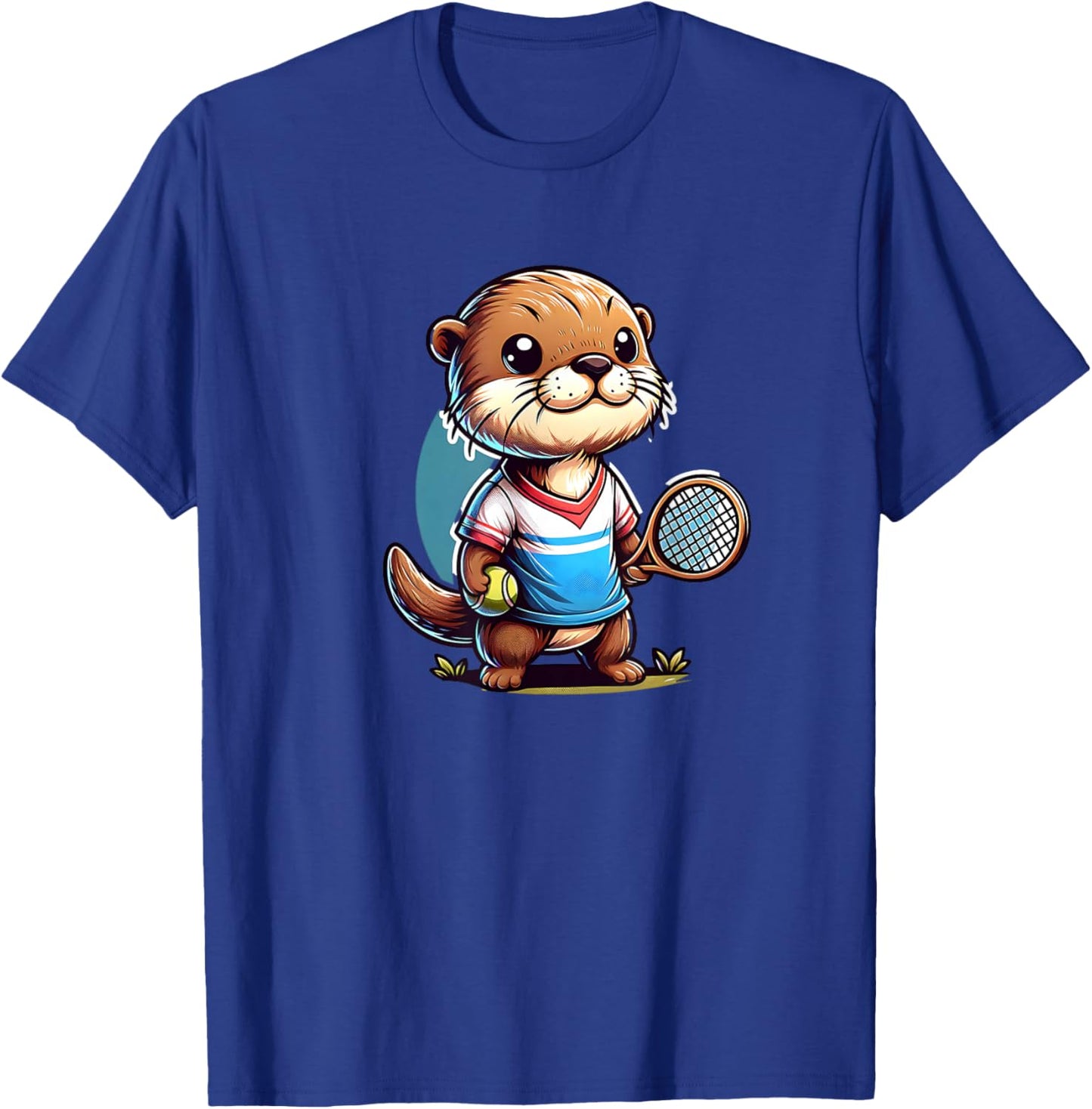 Otter Playing Tennis Tenniscourt T-Shirt - T-Shirt | Royal