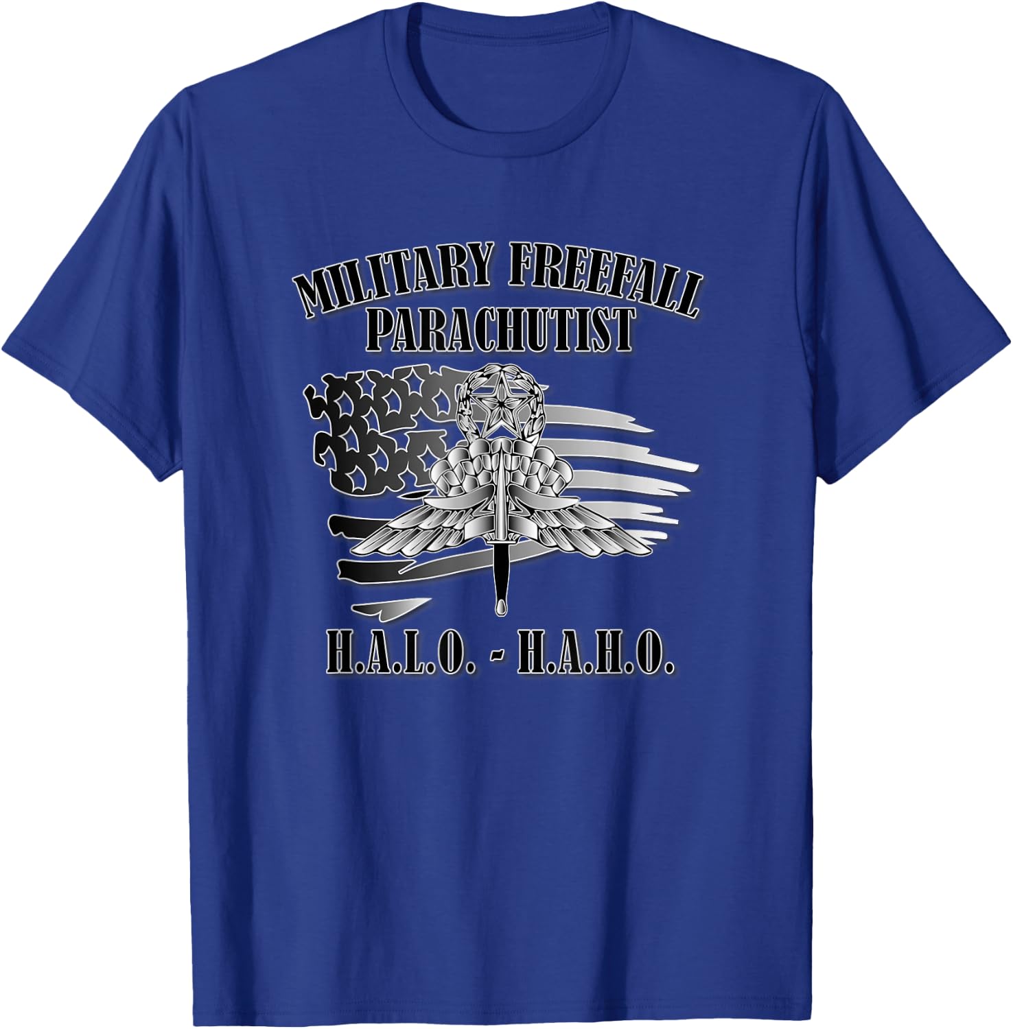 Military Freefall Parachutist (Front Design) T-Shirt - T-Shirt | Royal
