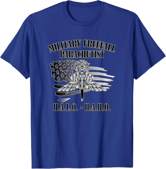 Military Freefall Parachutist (Front Design) T-Shirt - T-Shirt | Royal