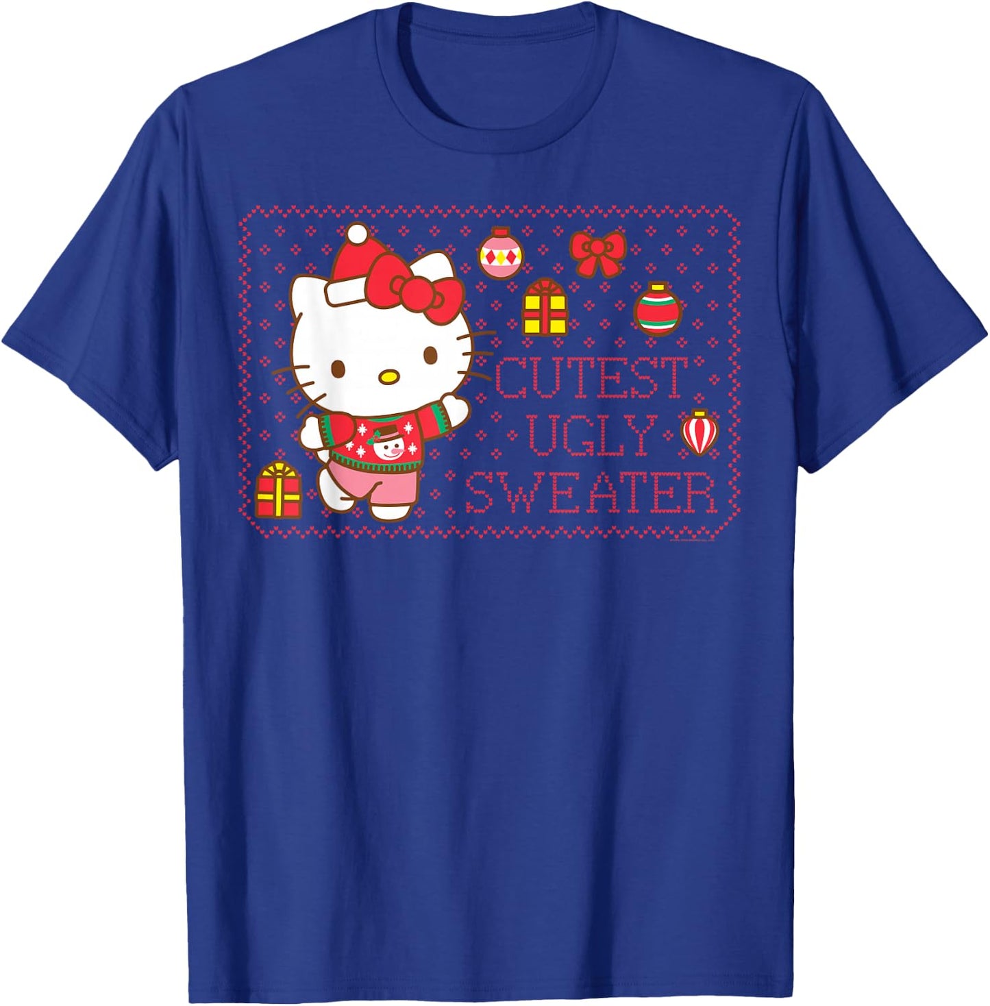Hello Kitty Cutest Ugly Christmas Sweater T-Shirt - T-Shirt | Royal