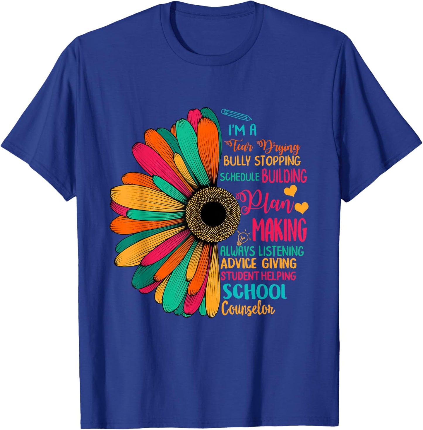 School Counselor National School Counseling Week Teacher Men Women Girls Kids T-Shirt - T-Shirt | Royal