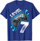Level 7 Video Game Controller 7th Birthday Gamer Gift Boys T-Shirt - T-Shirt | Royal