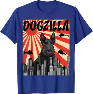 Funny Retro Japanese Dogzilla Scottish Terrier T-Shirt - T-Shirt | Royal