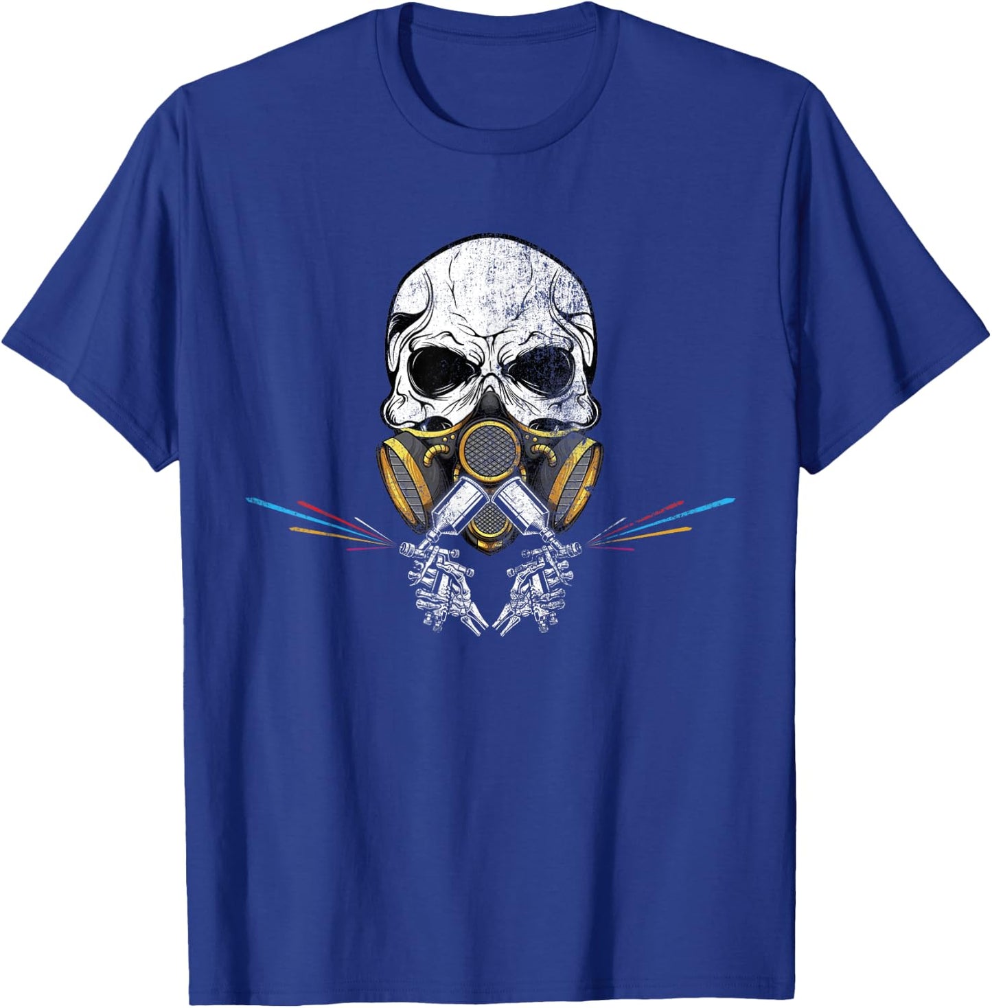 Car Painting Sprayer Skull Spray Gun Automotive Painter T-Shirt - T-Shirt | Royal