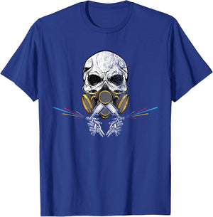 Car Painting Sprayer Skull Spray Gun Automotive Painter T-Shirt - T-Shirt | Royal