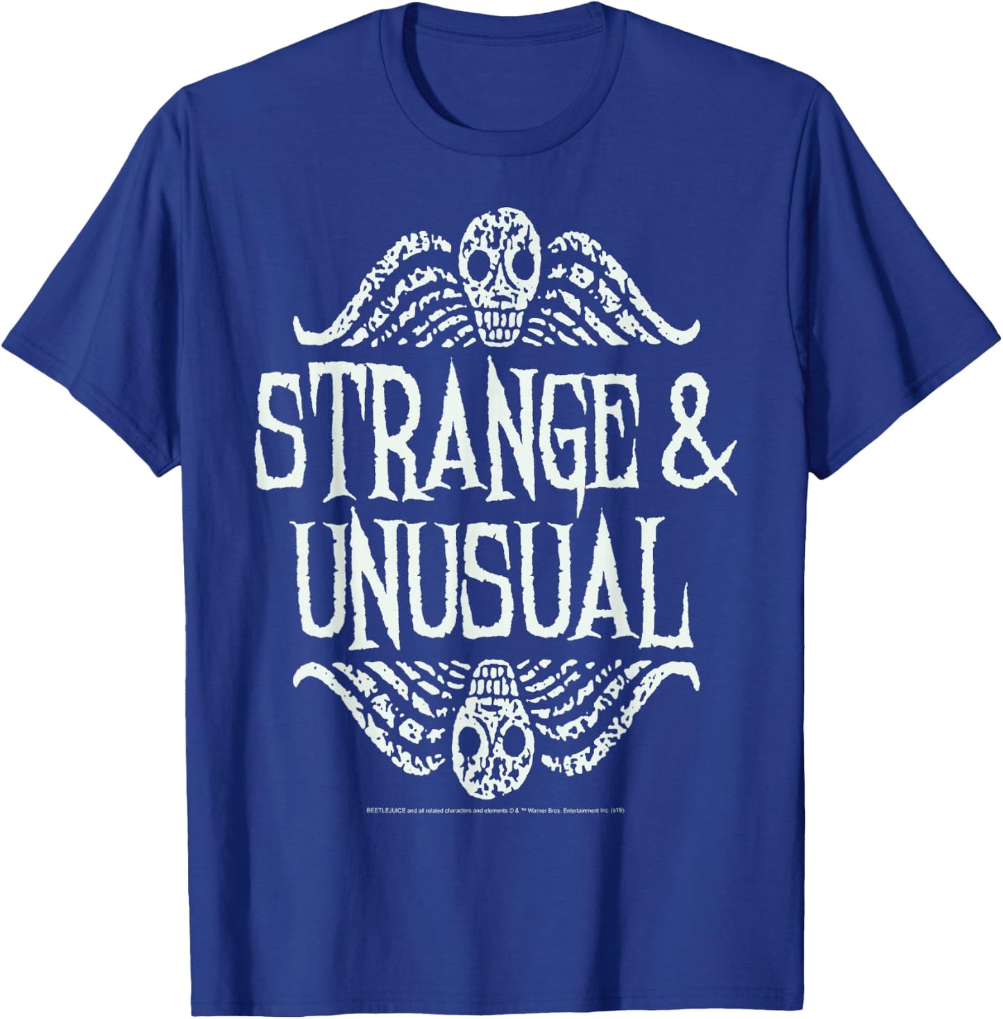 Beetlejuice Strange & Unusual Distressed Skulls T-Shirt - T-Shirt | Royal