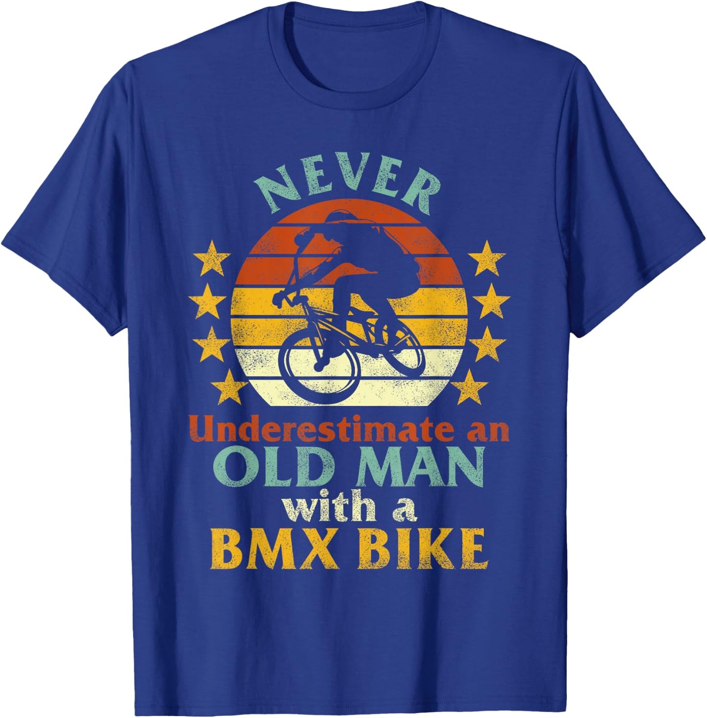 BMX Dad Old Man BMX Bike Riding Fathers Day Grandpa Daddy T-Shirt - T-Shirt | Royal