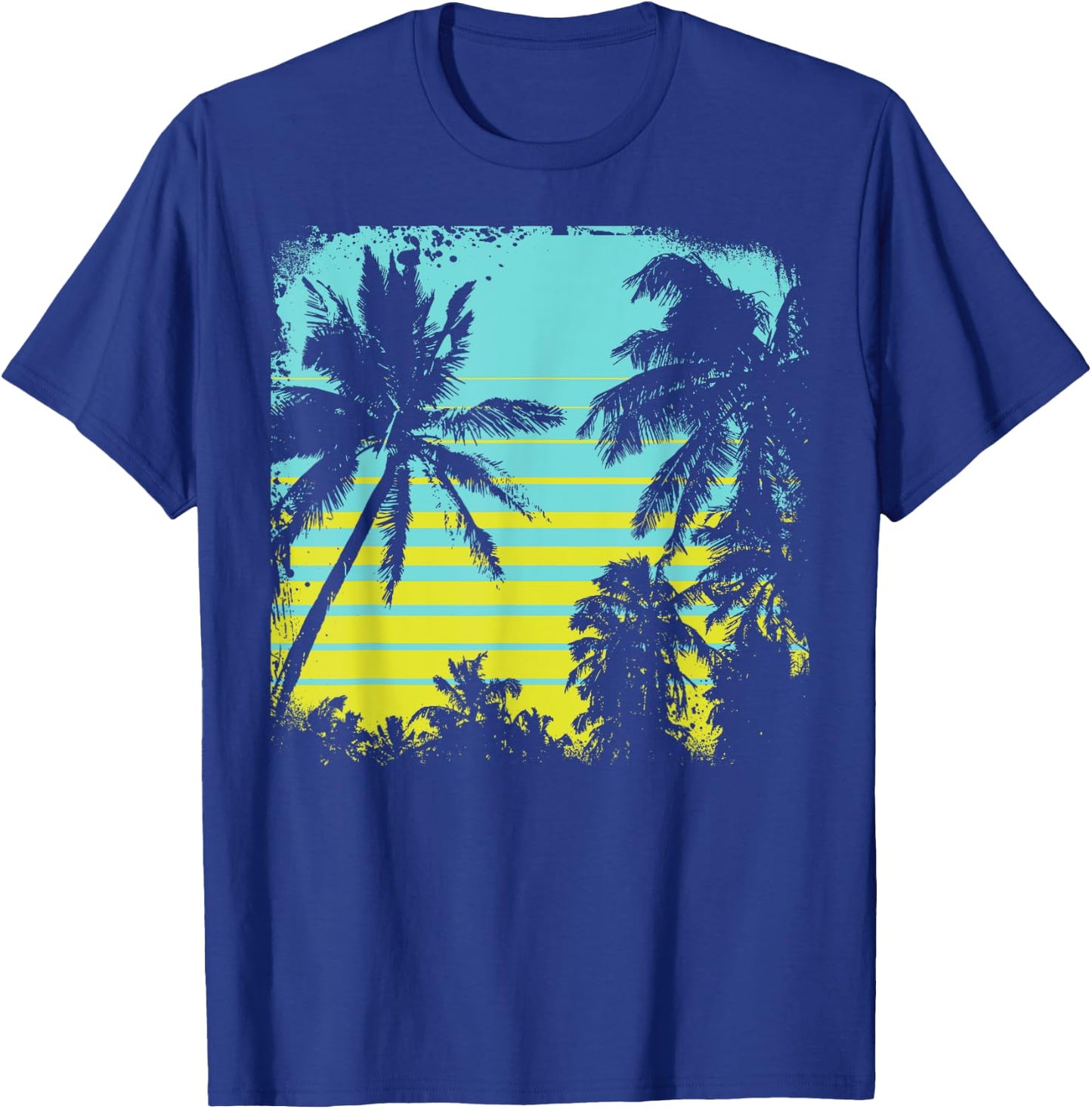 Palm Tree Silhouette Tree design, Vintage Graphic gift T-Shirt - T-Shirt | Royal