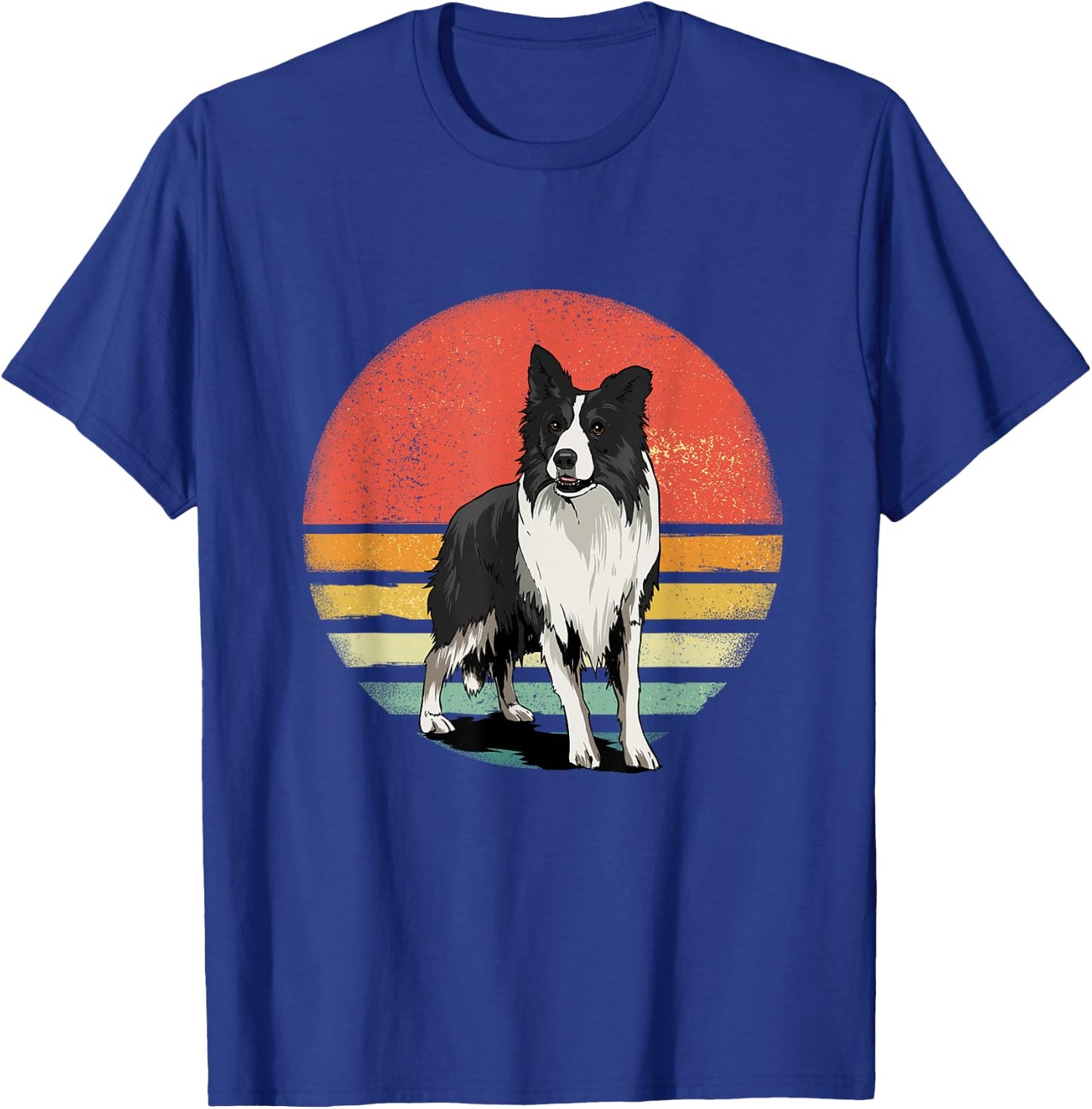 Border Collie Shirt Retro Border Collie Dog Pet Collie Lover T-Shirt - T-Shirt | Royal