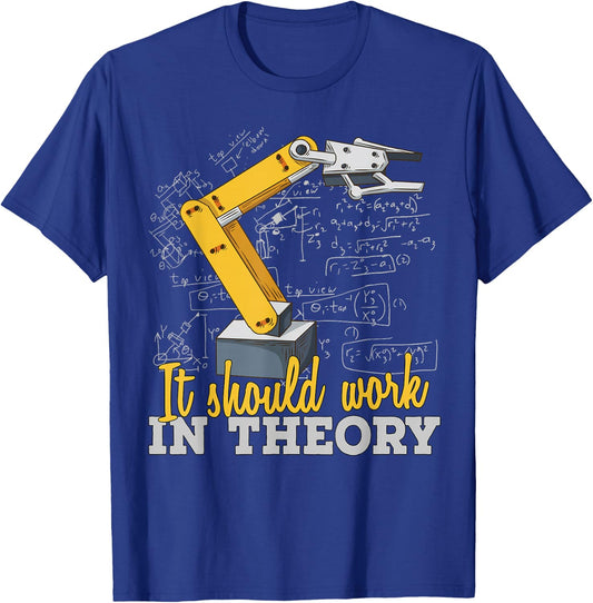Cartoon robot arm - funny robot engineer T-Shirt - T-Shirt | Royal