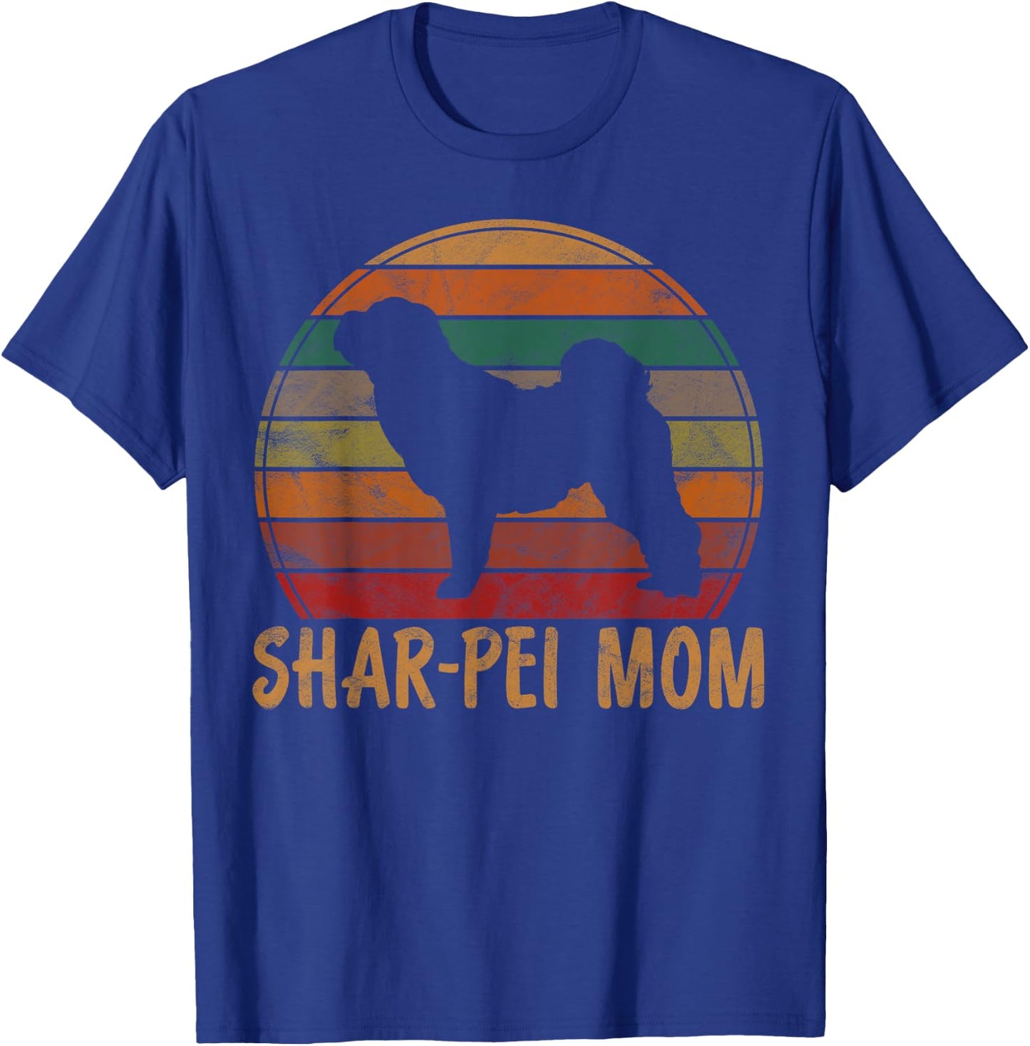 Retro Shar-Pei Mom Gift Sharpei Dog Owner Mother Pet Mama Women Girls Kids T-Shirt - T-Shirt | Royal