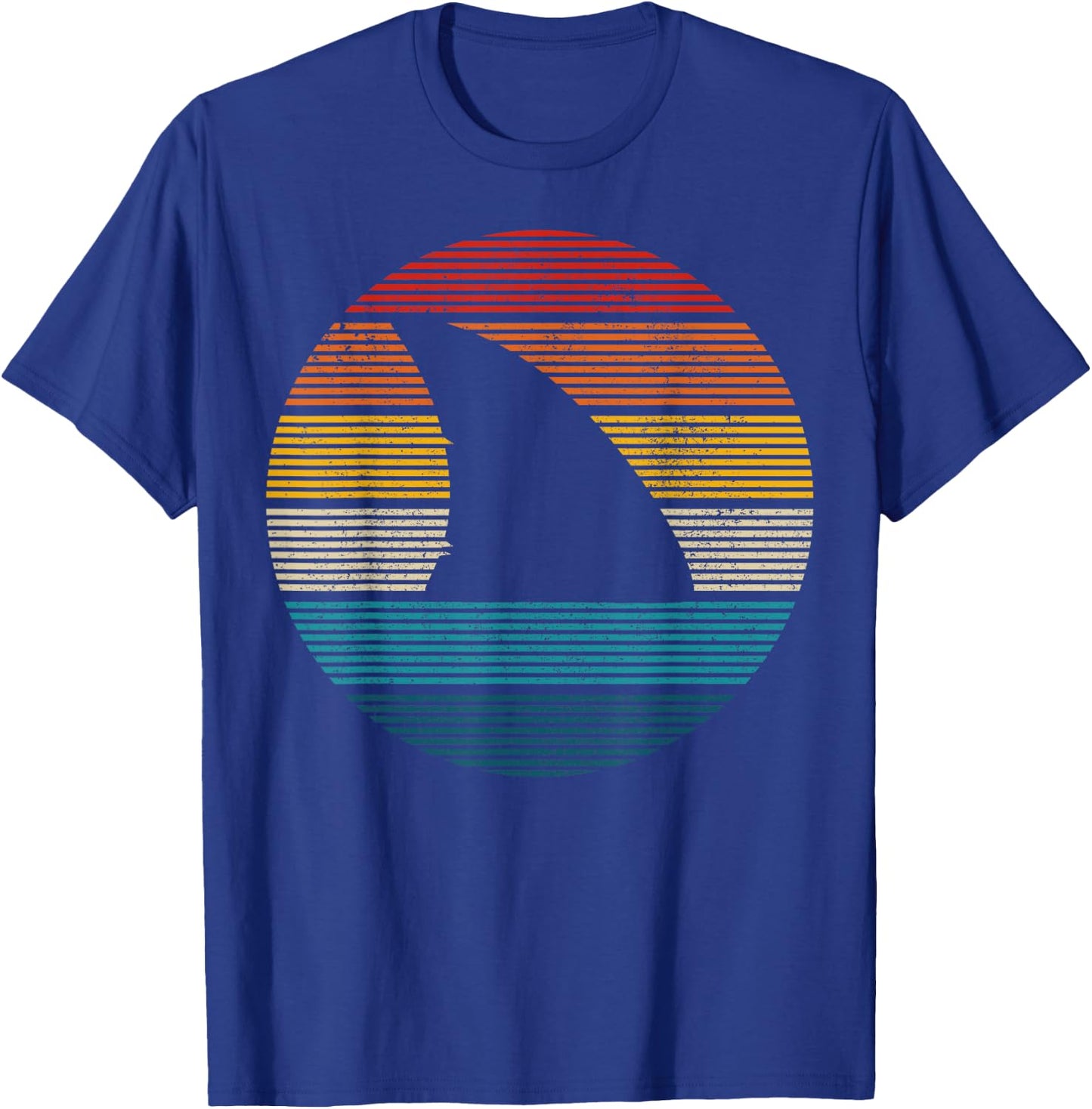 Shark Fin Vintage Scuba Diving Surf Retro Diver Gift T-Shirt - T-Shirt | Royal