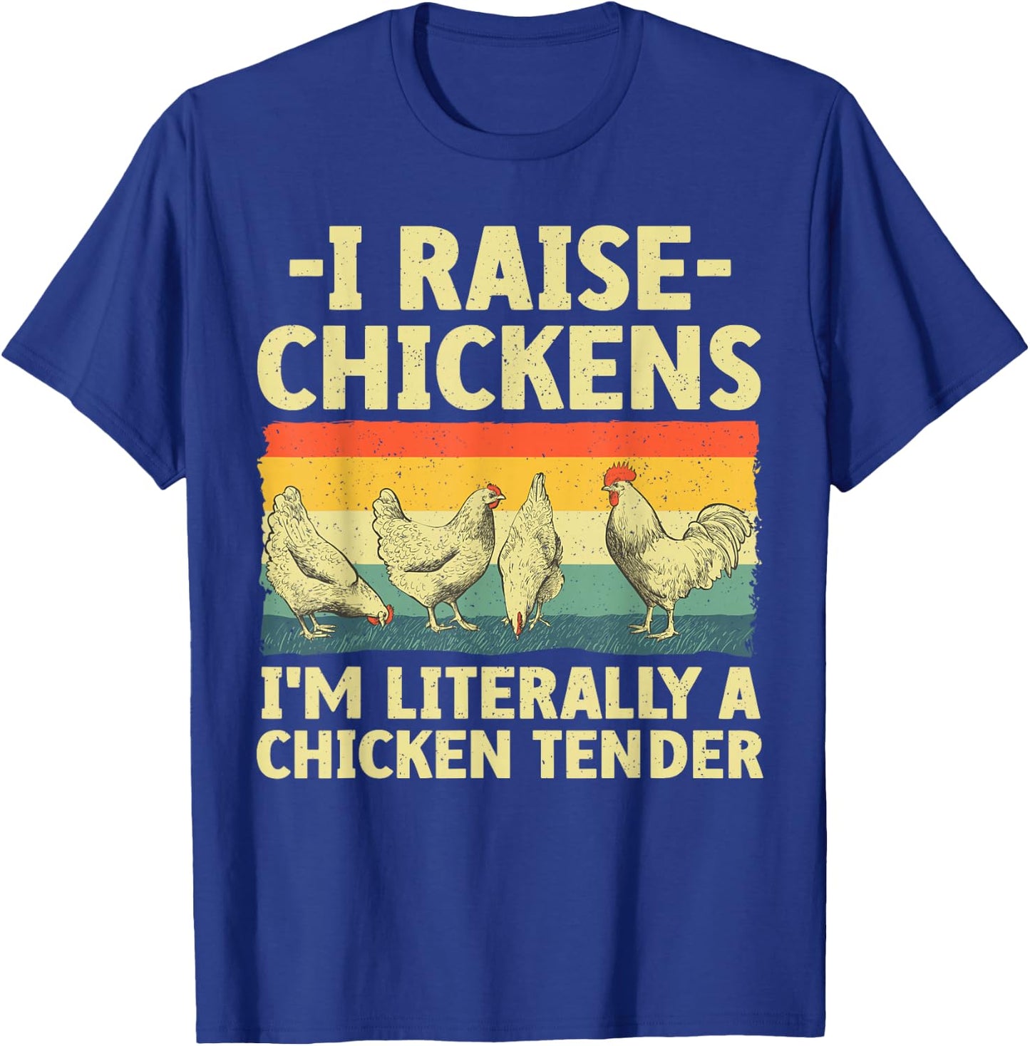 Chicken Gift Chicken Lover Accessories & Stuff -Adult Black Small Funny Chicken Tender Art Poultry Chicken Farmer T-Shirt - T-Shirt | Royal