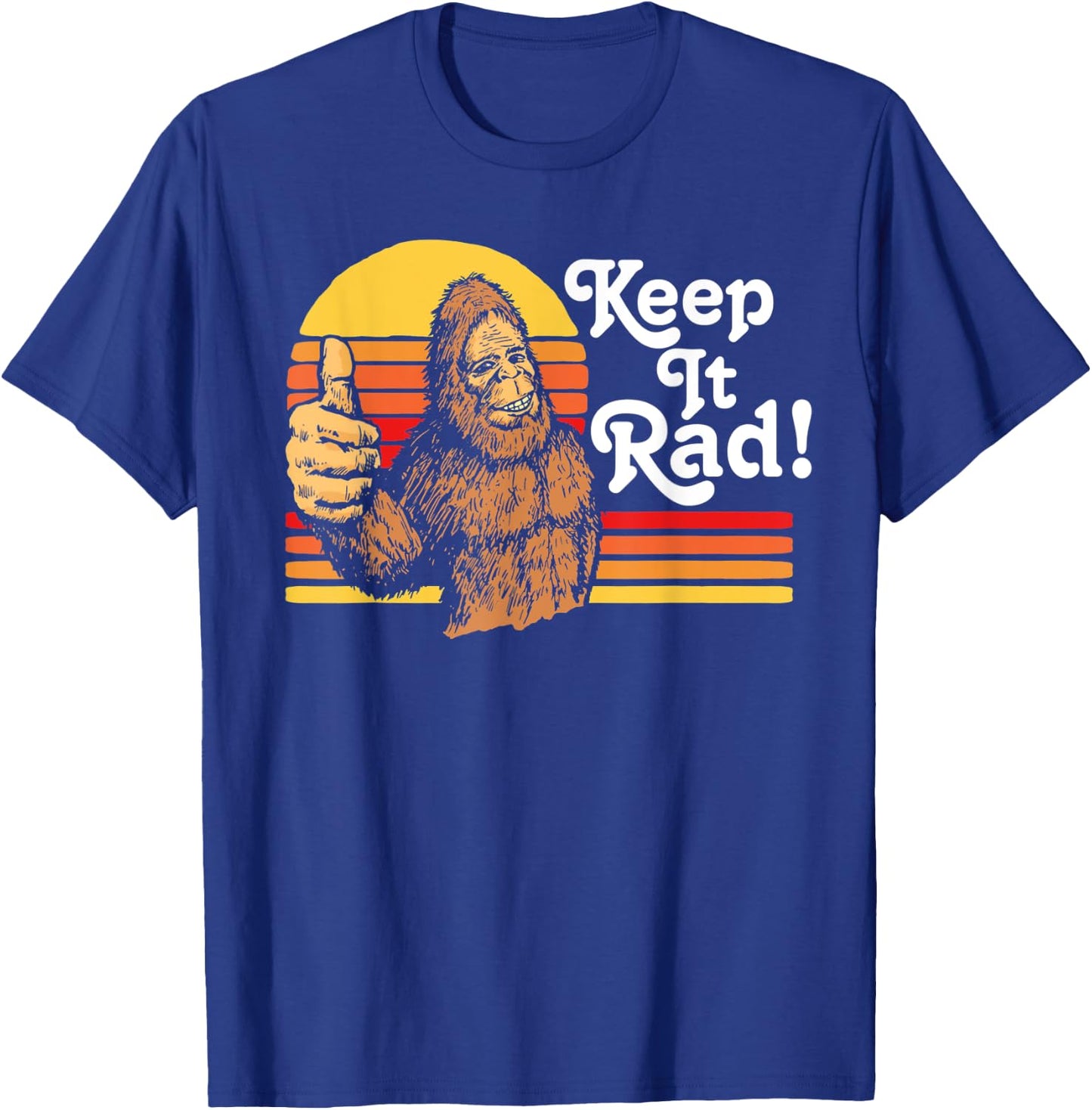 Keep It Rad! Vintage Bigfoot Thumbs Up Funny Vintage Hipster T-Shirt - T-Shirt | Royal