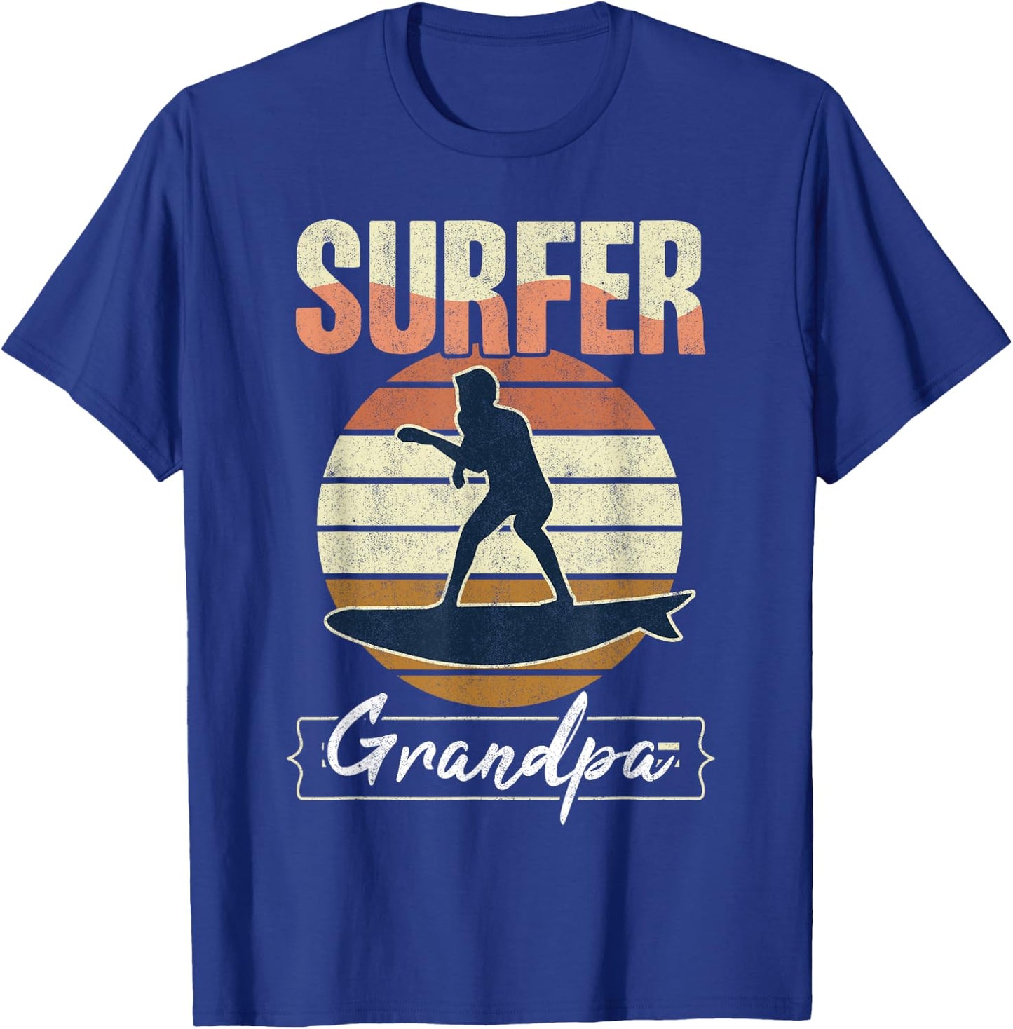 Surfer Grandpa Surf Retro Surfing Grandfather Vintage Surfer T-Shirt - T-Shirt | Royal