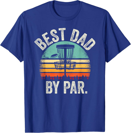 Vintage Disc Golf Dad - Best Dad By Par Disk Golf T-Shirt - T-Shirt | Royal