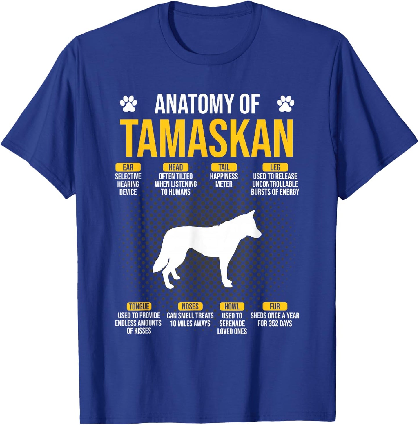 Anatomy Of Tamaskan Dog Lover T-Shirt - T-Shirt | Royal