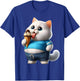 Funny Fat Cat Men Women Kids Ice Cream Fat Kitten Cat Lover T-Shirt - T-Shirt | Royal