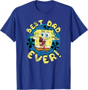 Spongebob Squarepants Father's Day Best Dad Ever T-Shirt - T-Shirt | Royal