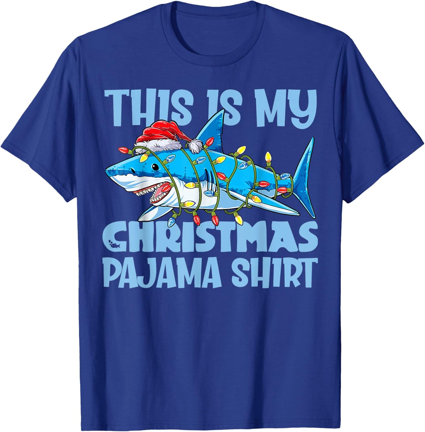 Funny Christmas Shark Fun Pajama T-Shirt - T-Shirt | Royal