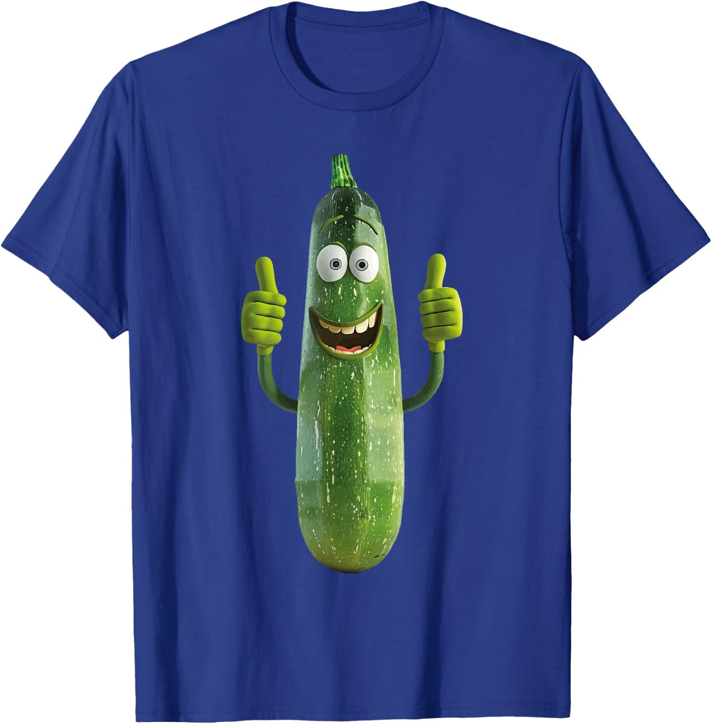 Zucchini Fruit Vegetables Design Zucchini - -Adults, Kids - Black - Cotton 60%, Polyester 40% - Short Sleeve - U-Neck - Small - Classic Fit - Imported T-Shirt - T-Shirt | Royal