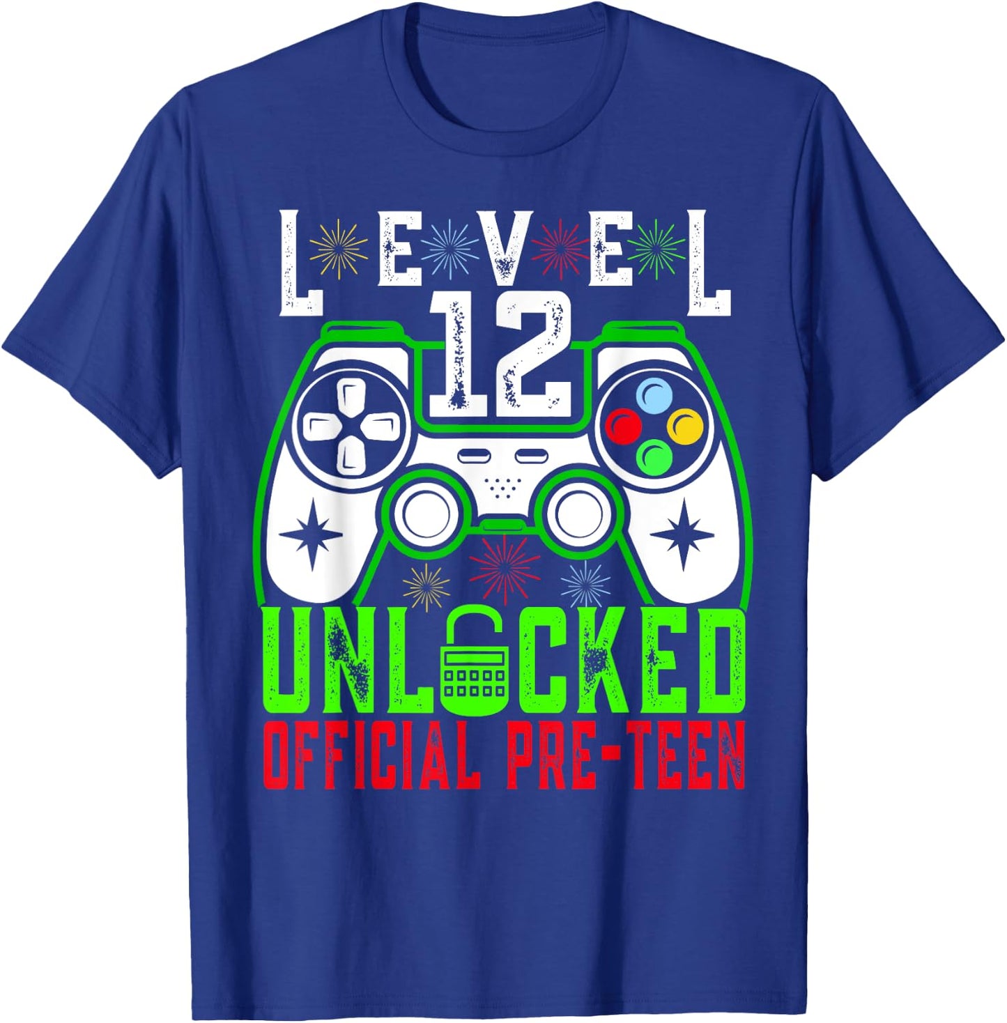 Level 12 Unlocked Birthday Shirt- Gamer BD level 12 unlocked T-Shirt - T-Shirt | Royal
