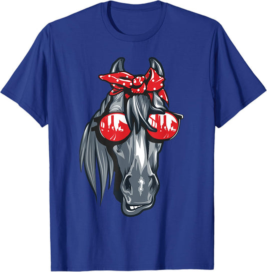 Horse Lover Shirt Women Girls Farmer Horse Equestrian T-Shirt - T-Shirt | Royal
