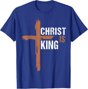 Christ Is King Christian I Love Jesus You God Men Dad Women T-Shirt - T-Shirt | Royal