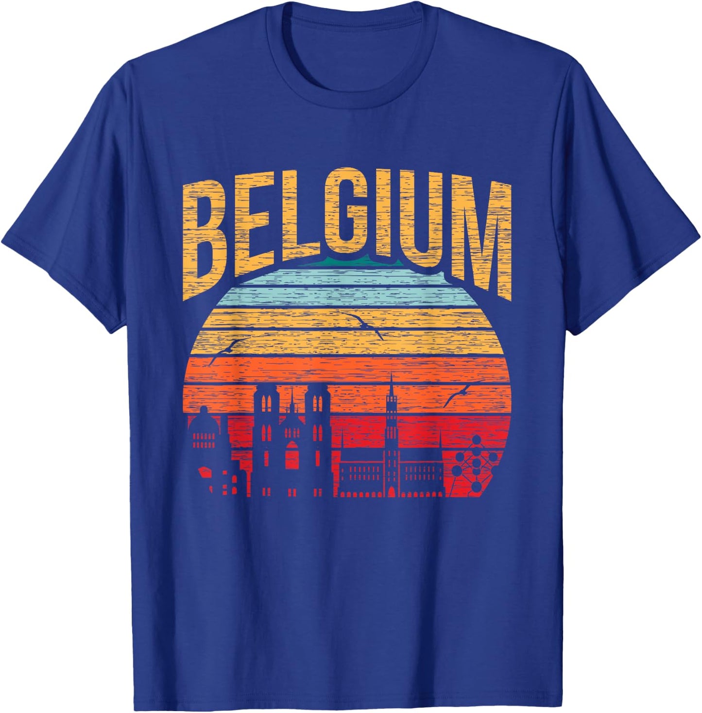 Funny Belgium Flag Shirt Roots From Usa Belgium T-Shirt - T-Shirt | Royal