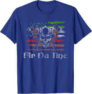 Irish Firefighter Thin Red Line Fir Na Tine T-Shirt - T-Shirt | Royal