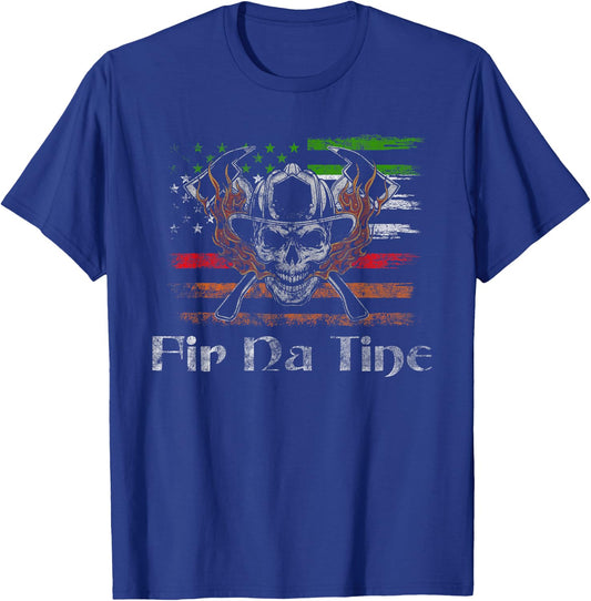 Irish Firefighter Thin Red Line Fir Na Tine T-Shirt - T-Shirt | Royal
