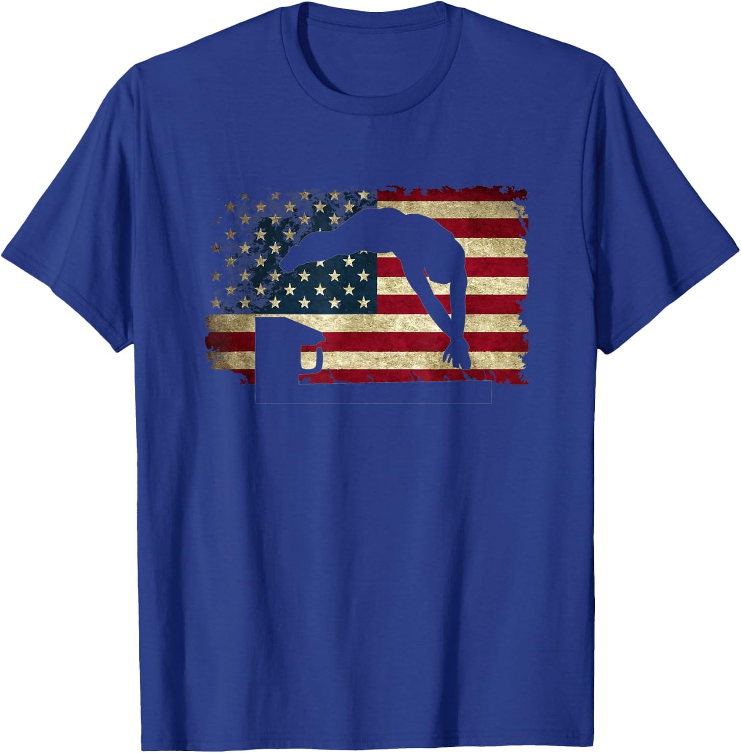 Swimming Swim Team Distressed American Flag USA Swimmer Gift T-Shirt - T-Shirt | Royal