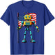 Robot AI American USA Flag 4th of July Patriotic Robots T-Shirt - T-Shirt | Royal