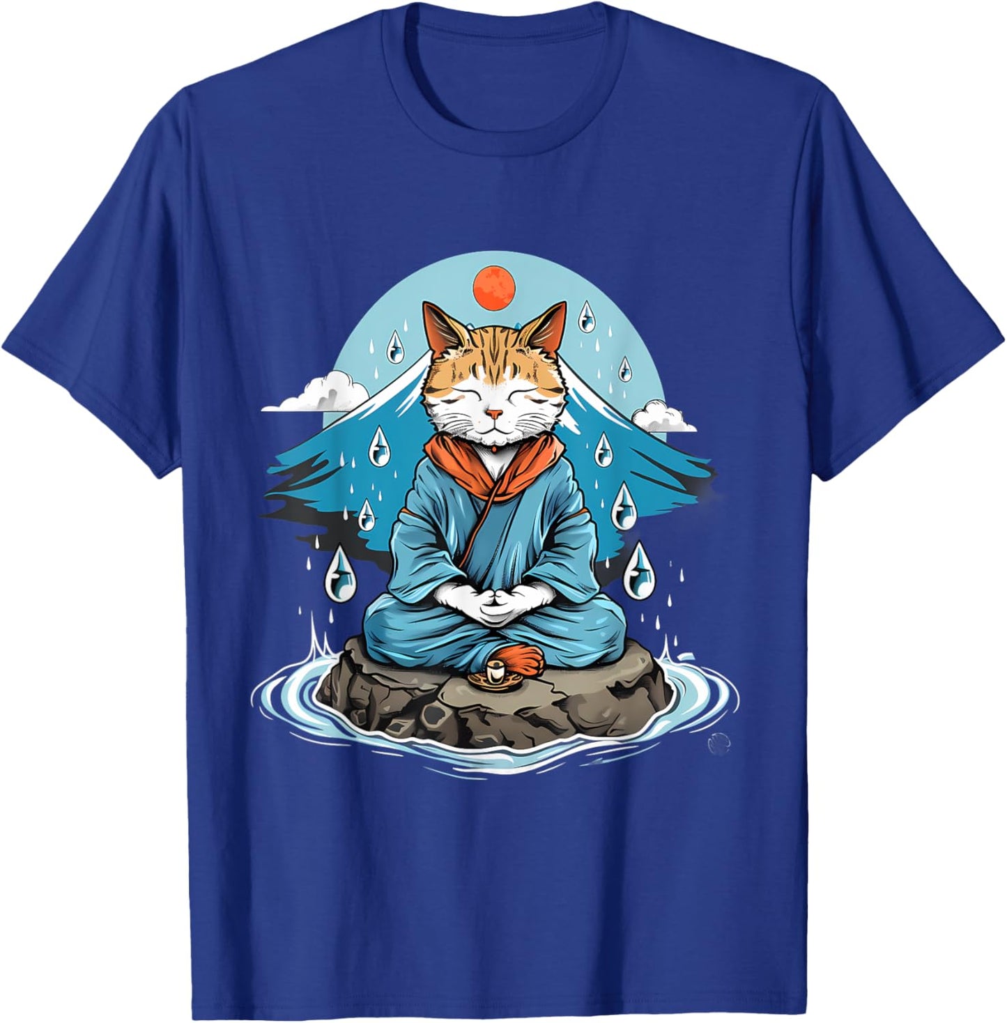 Cat Meditation Buddhist Zen Buddha Hindu Mountain Yoga Men Women Kids T-Shirt - T-Shirt | Royal