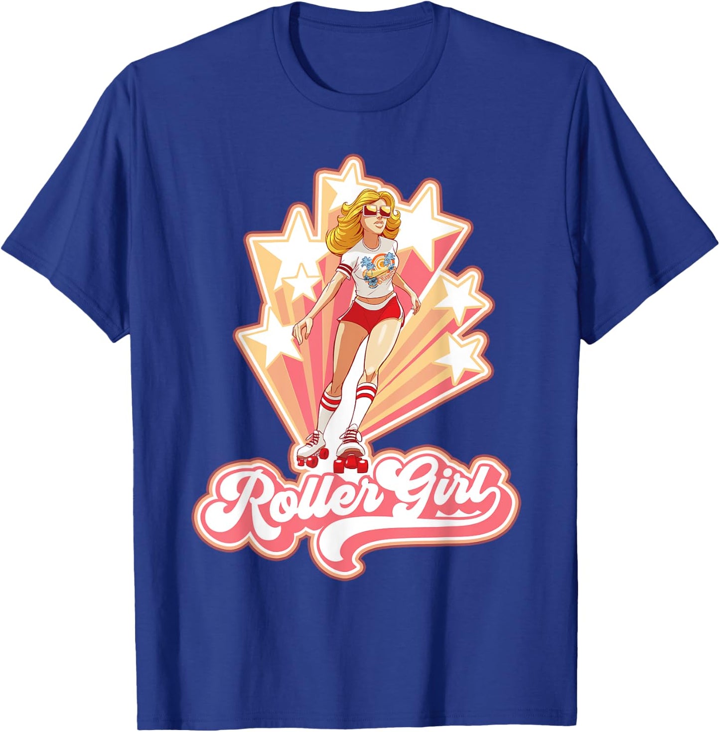 Roller Girl - Retro Roller Skate 70s 80s T-Shirt - T-Shirt | Royal