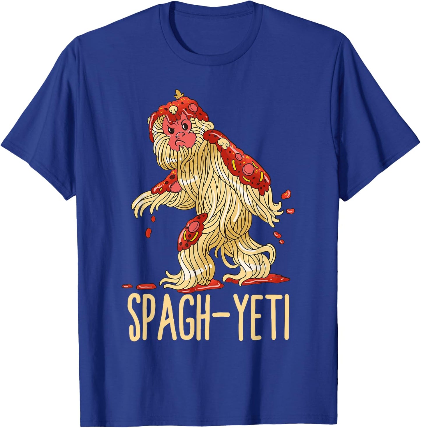 Spag-Yeti Spaghetti Spagyeti Funny Ramen Noodle Pasta T-Shirt - T-Shirt | Royal