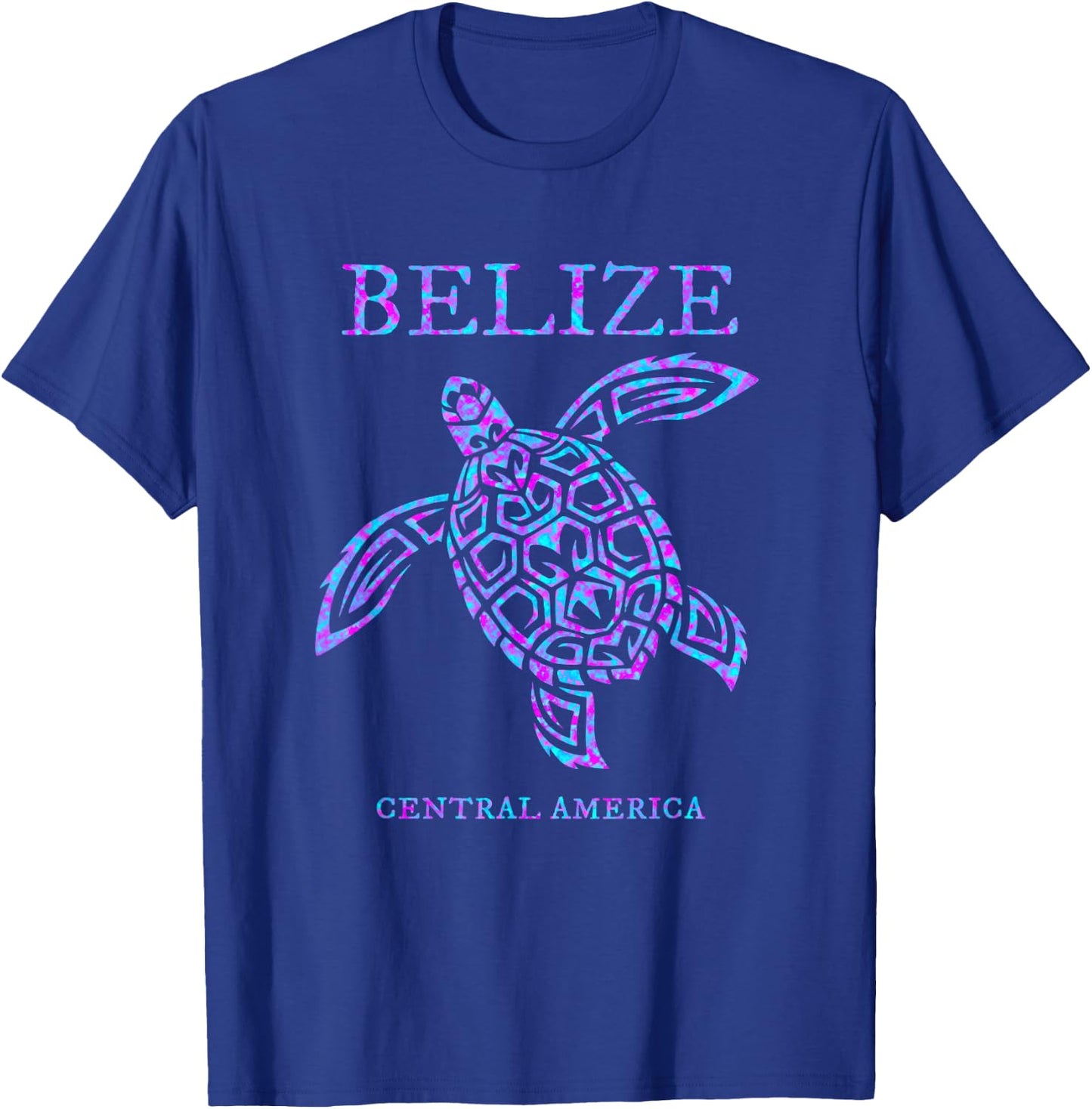 Belize Sea Turtle Retro T-Shirt - T-Shirt | Royal