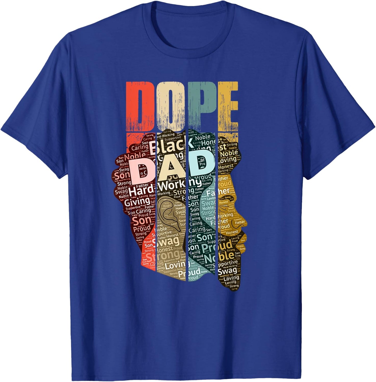 Dope Black Dad Dad History Month T-Shirt - T-Shirt | Royal
