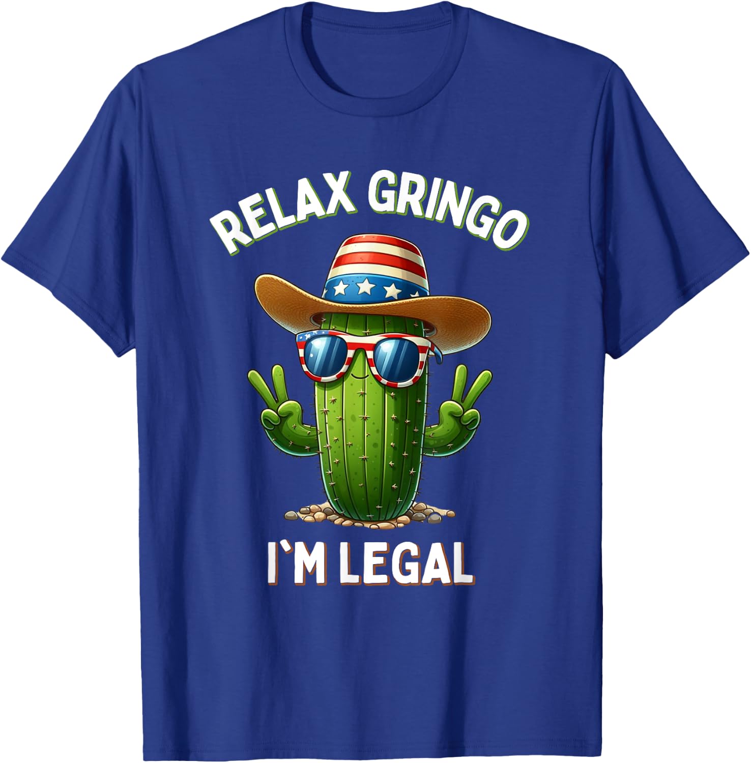 Relax Gringo Im Legal Latino Mexican Immigrant 4th Of July Girls Kids Men T-Shirt - T-Shirt | Royal