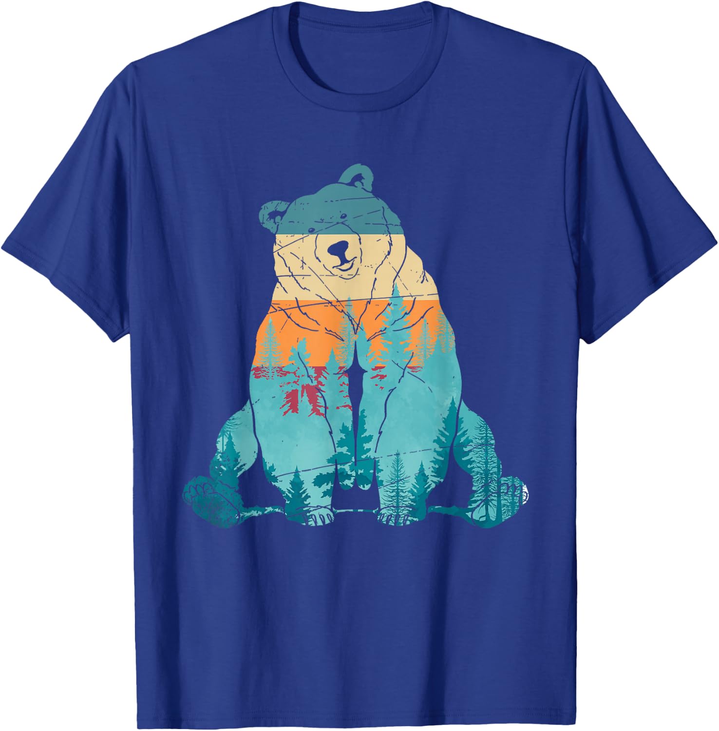 Grizzly Bear Animal of The Forest Nature Brown Bear Retro Brown Bear T-Shirt - T-Shirt | Royal