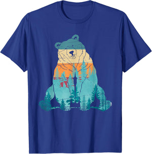 Grizzly Bear Animal of The Forest Nature Brown Bear Retro Brown Bear T-Shirt - T-Shirt | Royal