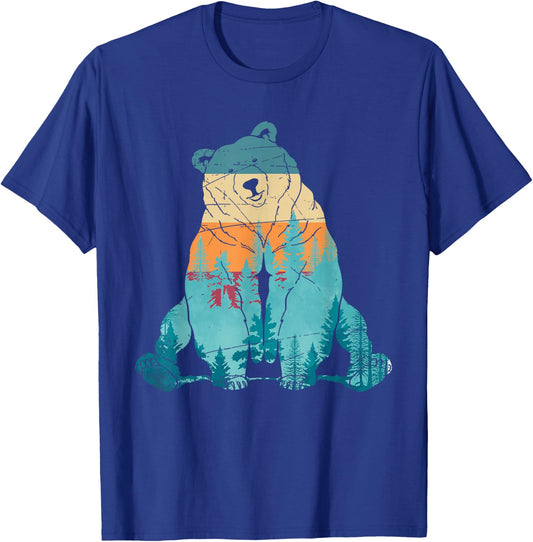 Grizzly Bear Animal of The Forest Nature Brown Bear Retro Brown Bear T-Shirt - T-Shirt | Royal