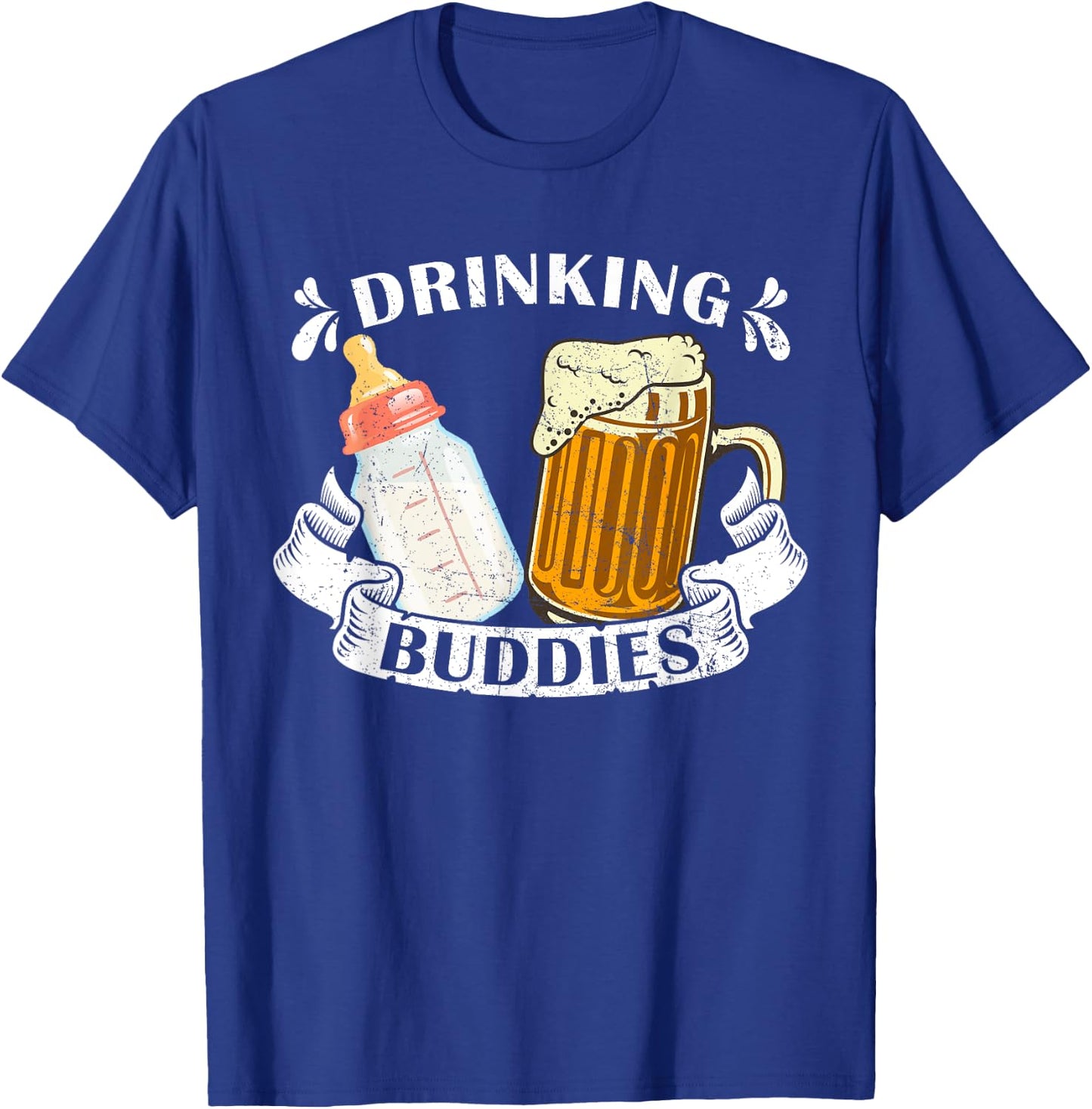 Drinking Buddies Dad And Baby Drinking Team Father's Day T-Shirt - T-Shirt | Royal