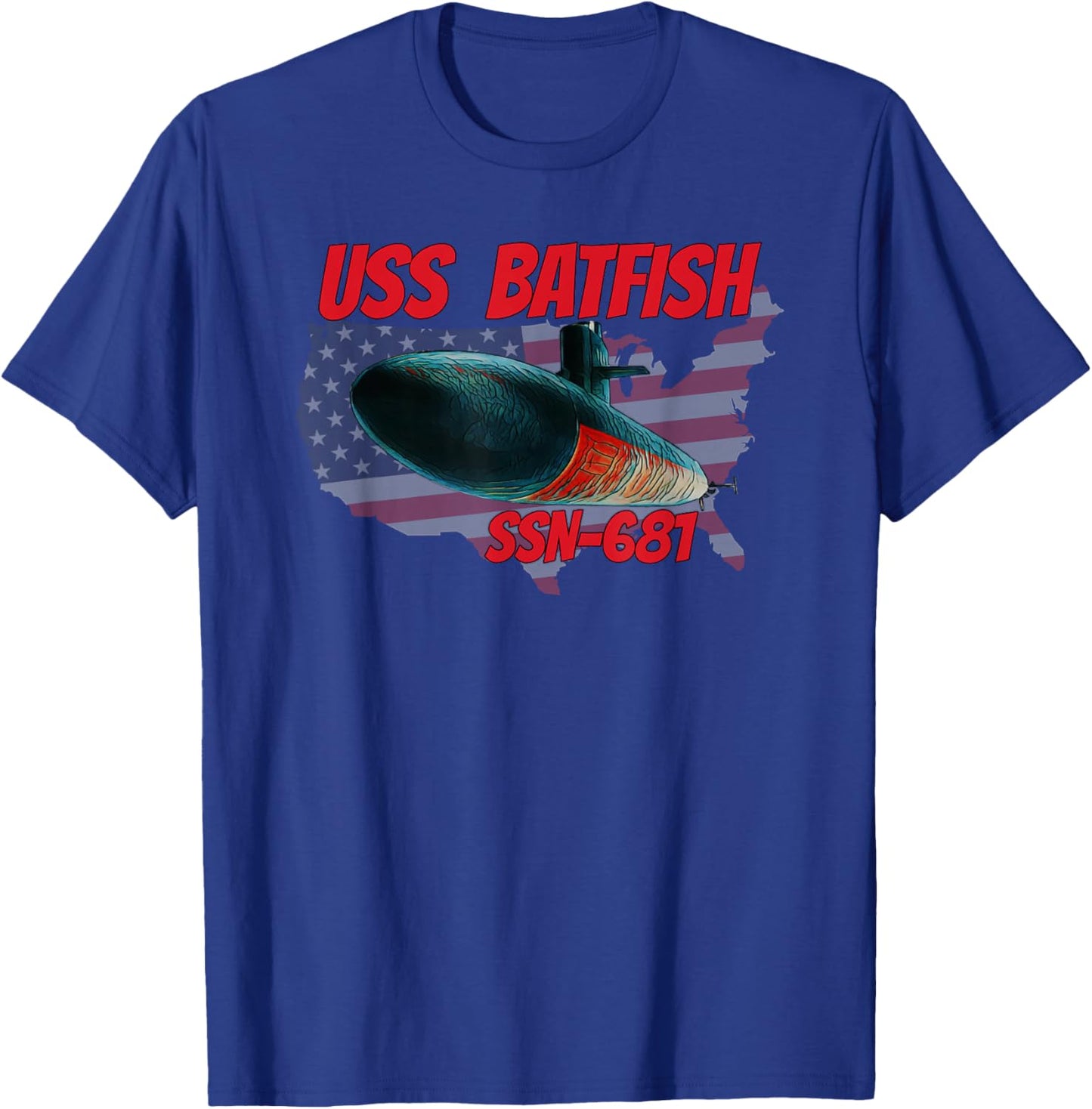 USS Batfish SSN-681 Submarine Veterans Day Father Grandpa T-Shirt - T-Shirt | Royal
