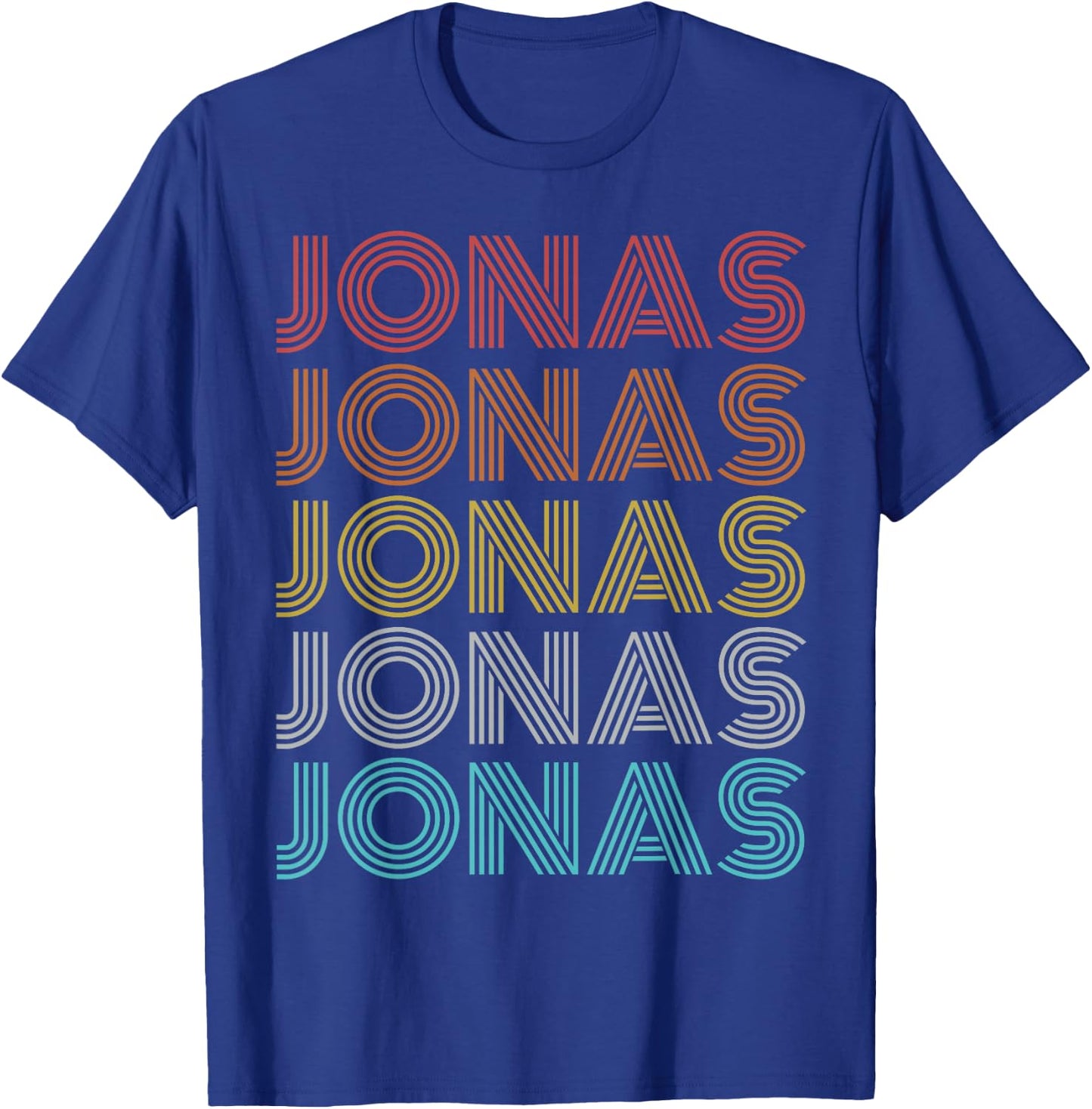 Jonas Shirt Retro Vintage Apparel -Adults and Kids Black Cotton 60% Polyester 40% Short Sleeve Small Classic Fit Spring, Summer T-Shirt - T-Shirt | Royal