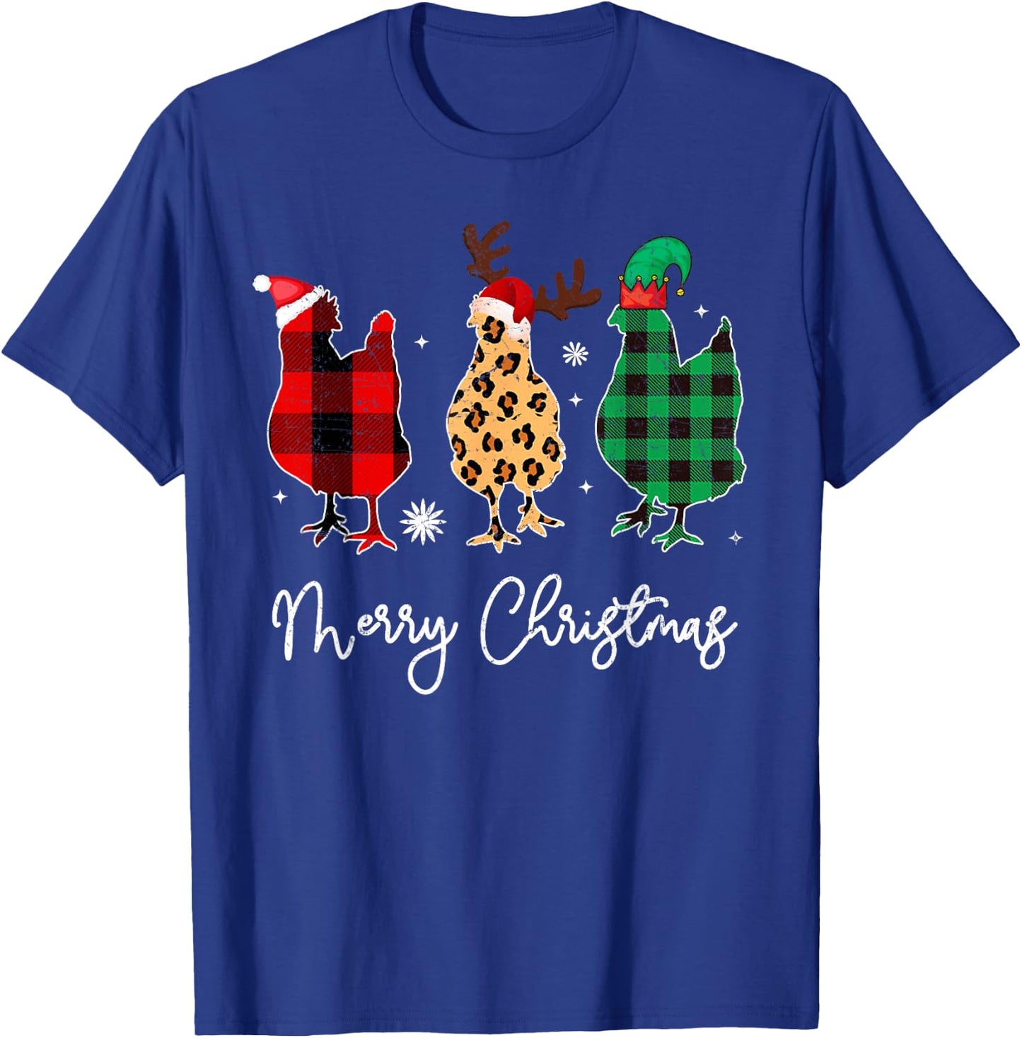 Merry Christmas Chickens T-Shirt - T-Shirt | Royal