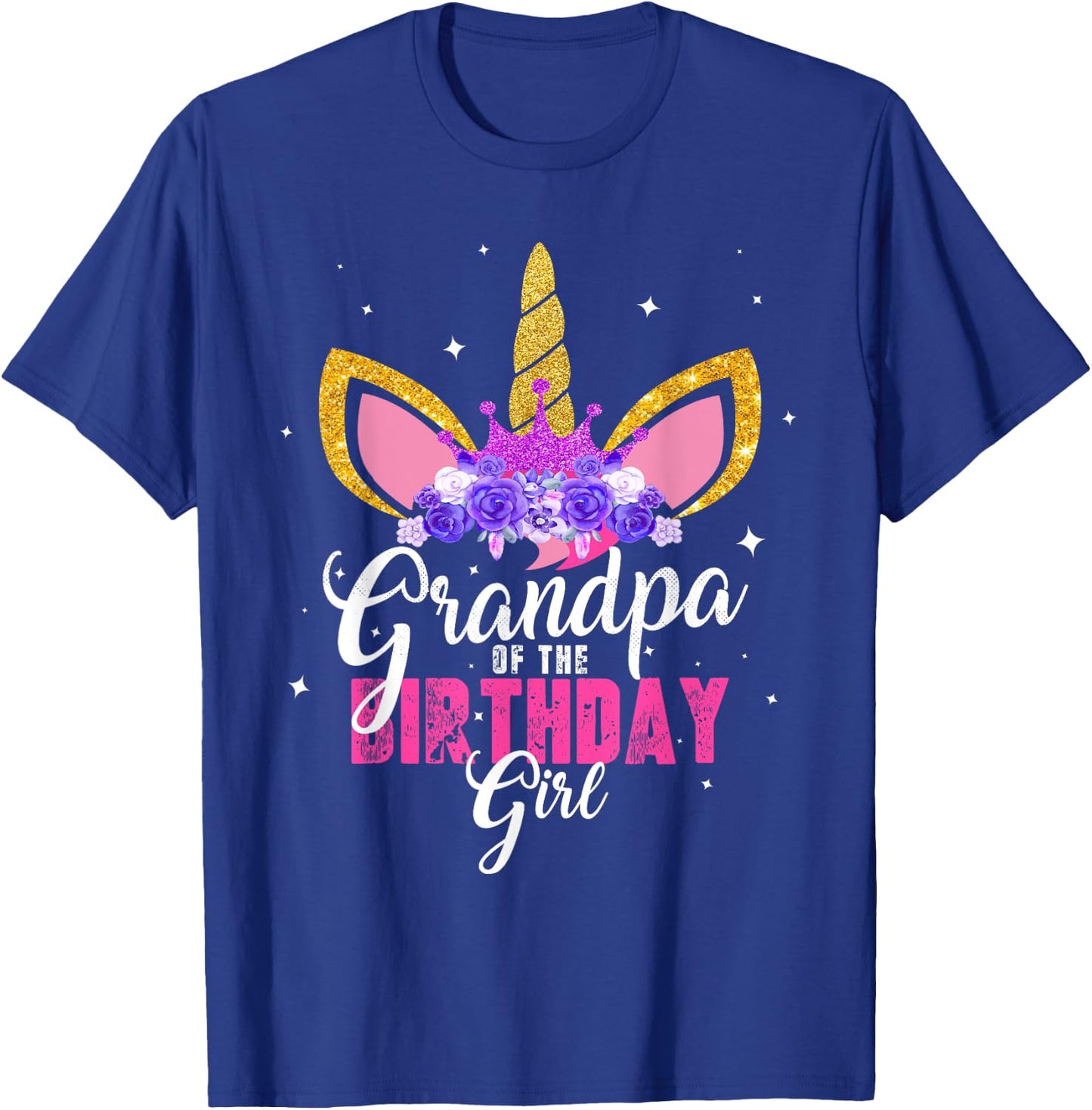 Grandpa Of The Birthday Girl Unicorn Princess Grandfather T-Shirt - T-Shirt | Royal
