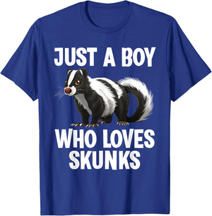 Cute Skunk Design Boys Zoo Wild Animal Skunk Lovers T-Shirt - T-Shirt | Royal