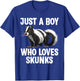 Cute Skunk Design Boys Zoo Wild Animal Skunk Lovers T-Shirt - T-Shirt | Royal