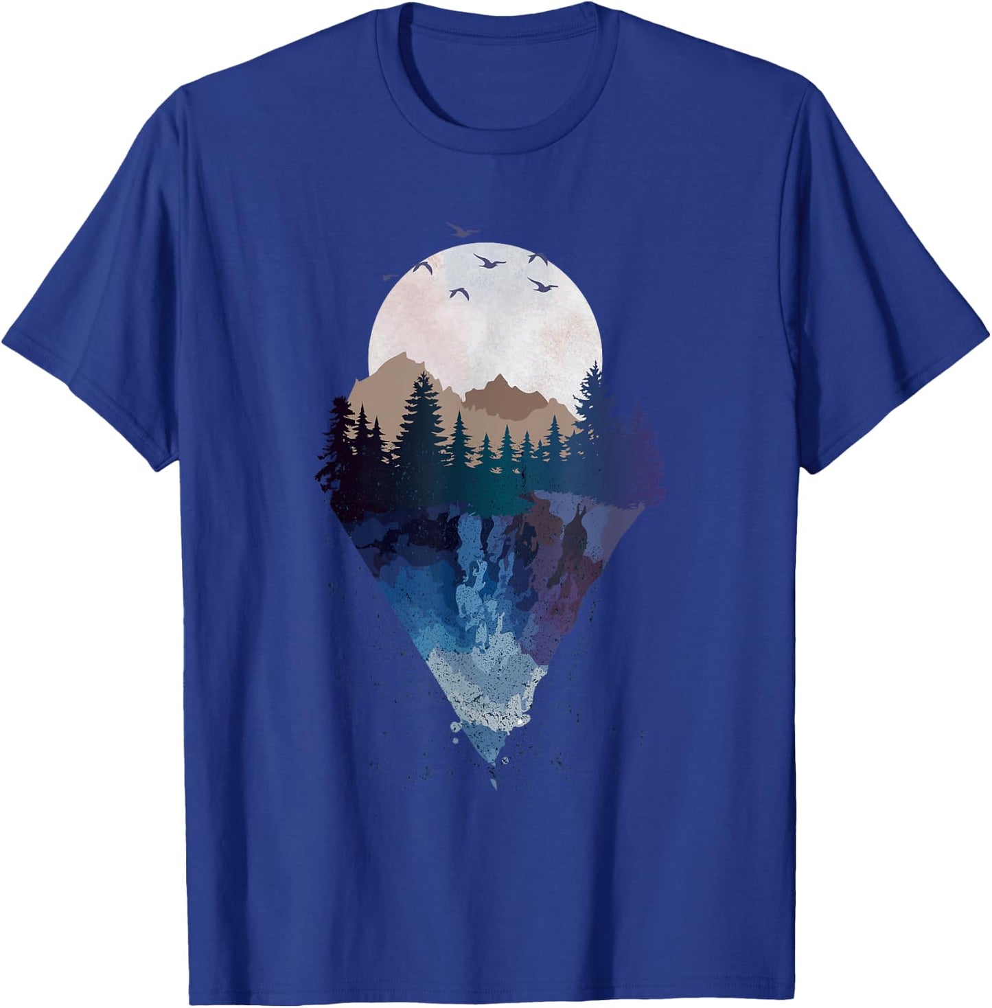 Funny Geometric Mountain Abstract Geometry Outdoor Gifts T-Shirt - T-Shirt | Royal